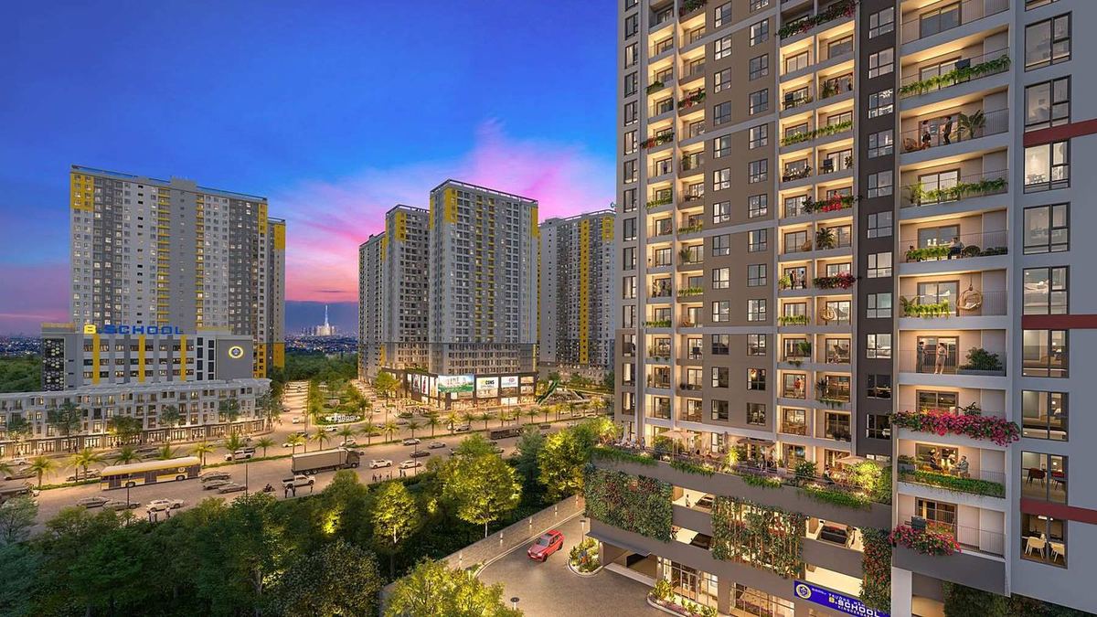 Phối cảnh Bcons Aria về đêm