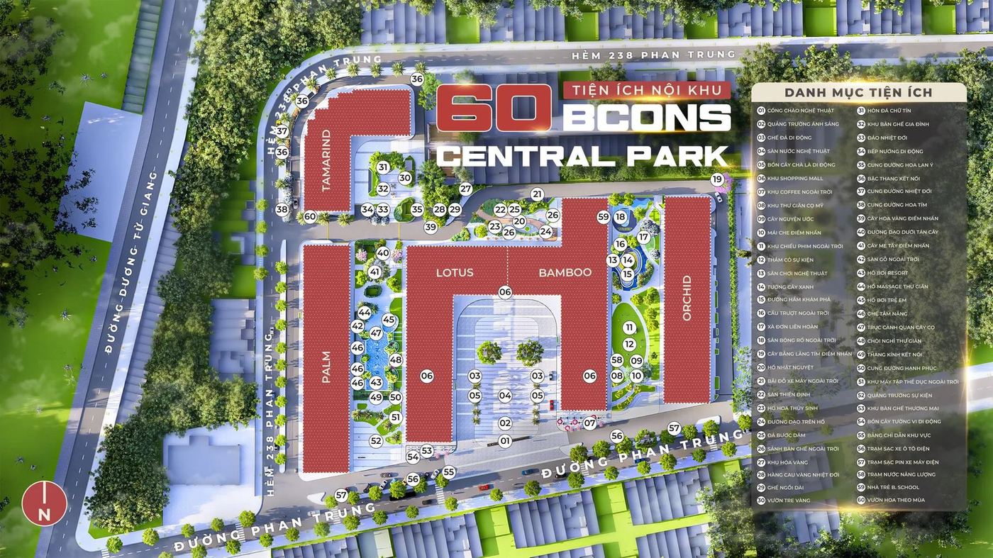Mặt bằng tổng thể Bcons Central Park